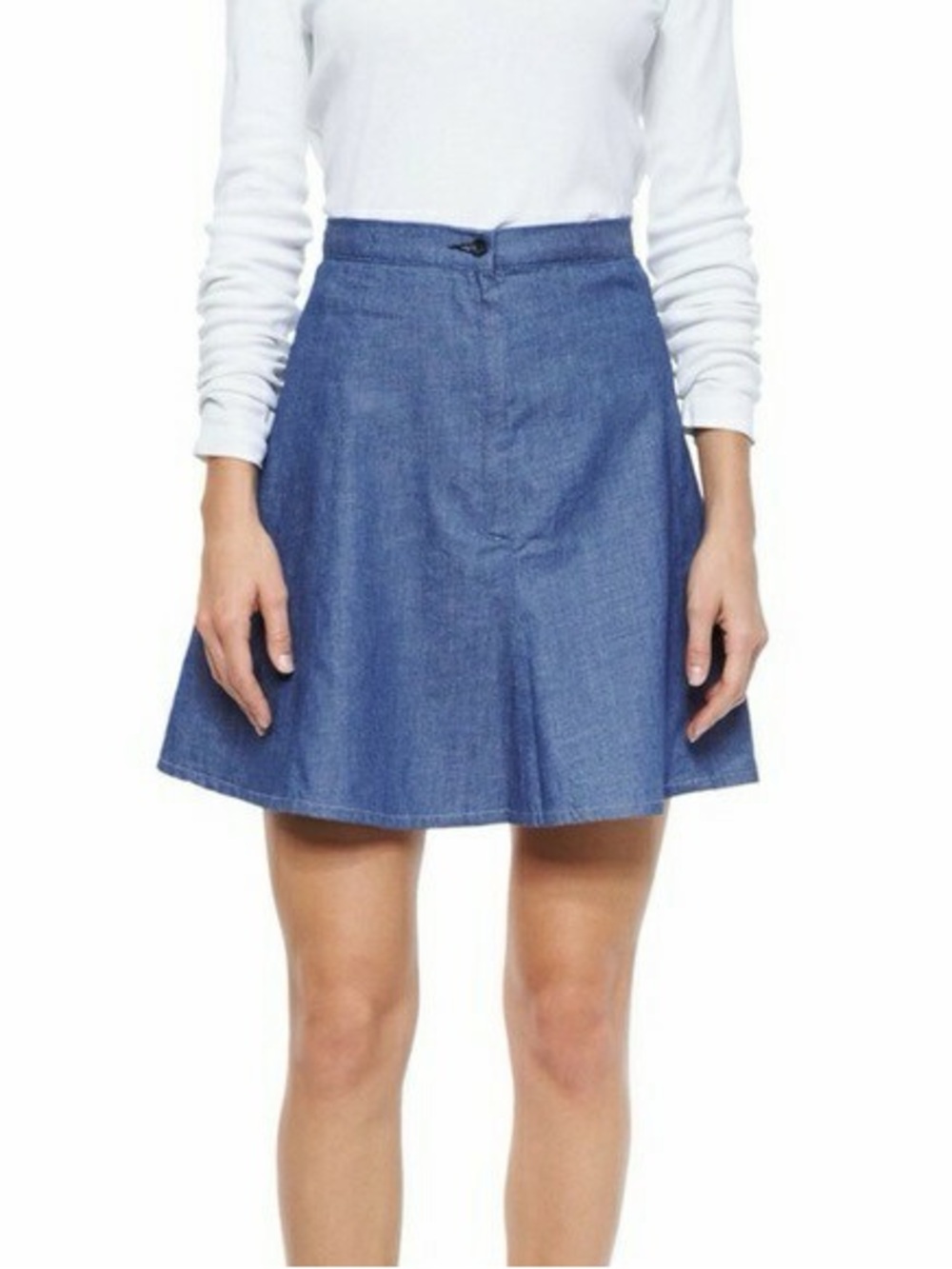 rag & bone Blue Denim Skater Skirt Sz 28